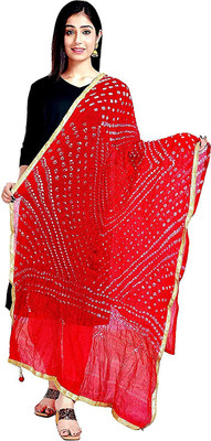 KALPIT CREATIONS Art Silk Embellished, Self Design, Hand Painted Women Dupatta