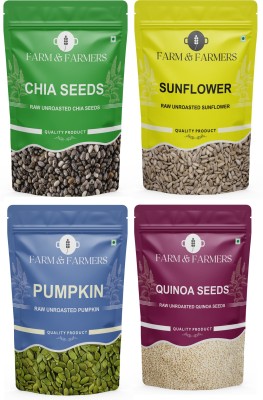 Farm & Farmers Combo of Edible Seeds Premium Raw Chia,Pumpkin,Sunflower,Quinoa seeds100GM Each Pumpkin Seeds, Chia Seeds, Sunflower Seeds, Quinoa Seeds(400 g)