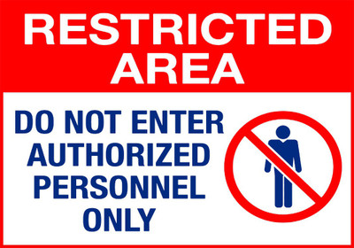 AURACELL 2 Pcs Restricted Area - Do Not Enter Authorized Personnel Only, PVC Vinyl Sticker Emergency Sign