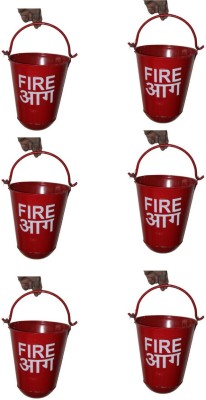 RAHUL PROFESSIONALS Safety Fire Bucket for Carrier sand or water Red color (Pack of 6) Fire Extinguisher Mount(6 kg)