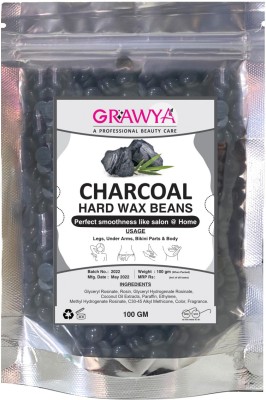 Grawya Professional Charcoal Hard Hair Body Wax Beans - Best for Painless Hair Removal Wax(100 g)