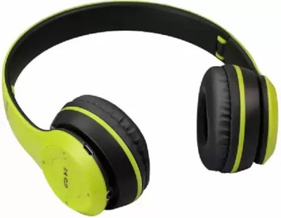 Uborn P47 WIRELESS BLUETOOTH HEADPHONE WITH FM, AUX, TF SUPPORT AND CLEAR SOUND BASS. Bluetooth Headset(Green, On the Ear)