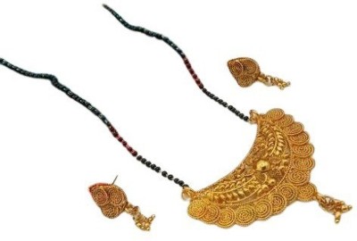 Nakoda Art Jewellery Alloy Gold-plated Gold, Black Jewellery Set(Pack of 1)