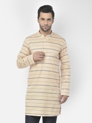 DEYANN Men Striped Ethnic Dress Kurta(Pink)