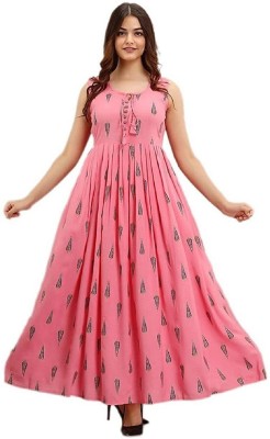 ALKA EMPORIUM Women Fit and Flare Pink Dress