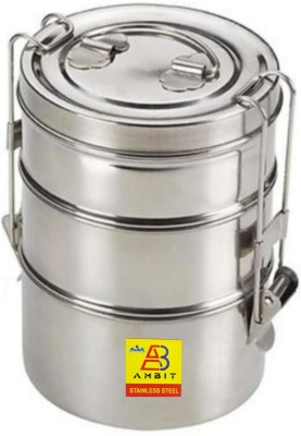 Ambit Stainless Steel Tiffin Box, Lunch Box, Lunch Boxes (3 Tier) 3 Containers Lunch Box(1000 ml)