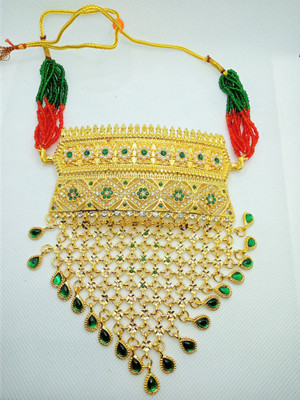 krishna imitation jewelery new trendy rajputi choker and neckless for women Gold-plated Plated Brass Necklace