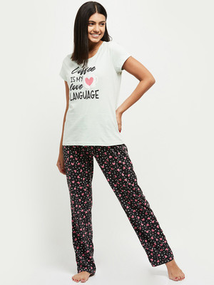 MAX Women Printed Multicolor Top & Pyjama Set
