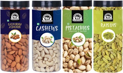 WONDERLAND Foods Premium Dry Fruits Combo Pack of 4 - 500 gram Each Almonds, Cashews, Pistachios, Raisins(4 x 0.5 kg)