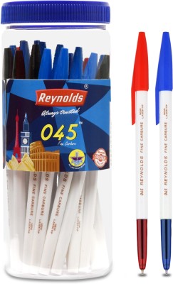 Reynolds 045 CARBURE Ball Pen(Pack of 25, Blue,Black & Red)