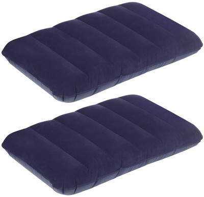 Pragati Hub Air Solid Travel Pillow Pack of 2(Blue)
