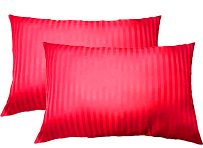JDX Polyester Fibre Solid Sleeping Pillow Pack of 2(Red)