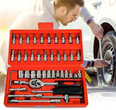 Deoxys 46 in 1 Pcs Tool Kit & Screwdriver and Socket Set Multi Purpose Combination Tool Power & Hand Tool Kit(1 Tools)