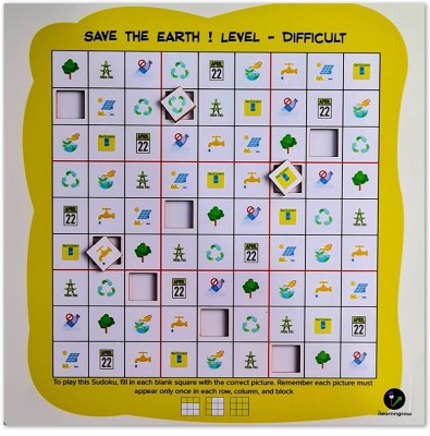 ilearnngrow Save the earth Difficult Sudoku Puzzle(2 Pieces)