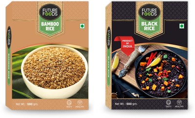 Future Foods Bamboo Rice & Black Rice - 500 gm each Black Bamboo Seed Rice (Long Grain, Raw)(1 kg)