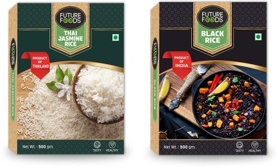 Future Foods Thai Jasmine Rice & Black/Purple rice Jasmine Rice (Long Grain, Raw)(1 kg)