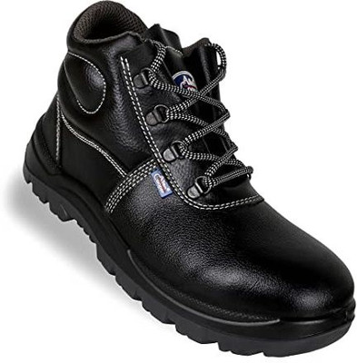 Allen Cooper Soft Toe Genuine Leather Safety Shoe(Black, S1, Size 9)