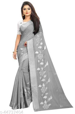 Vleez Embroidered Daily Wear Chanderi Saree(Blue)