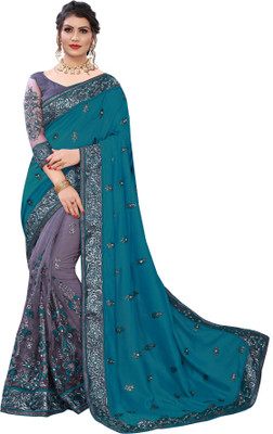 MURTHIRUPI Embroidered Bollywood Net Saree(Multicolor)