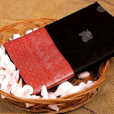 Ashopalav Sarees Woven Banarasi Jacquard Saree(Green)