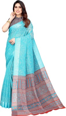 Tilak International Printed Daily Wear Georgette Saree(Light Blue)