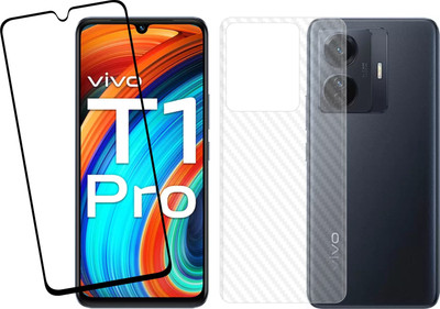 Vatsin Front and Back Tempered Glass for ViVO T1 Pro 5G, ViVO T1 Pro 5G (Back Carbon Fiber)(Pack of 2)