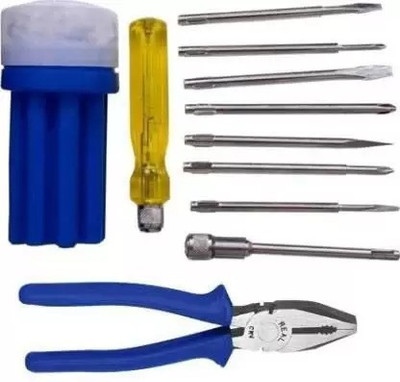 NITIN Combo of 9 Pcs Screwdriver Set and 8 Inch Plier, Combination Screwdriver Set Combination Screwdriver Set(Pack of 1)