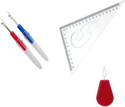 Crafts Haveli 3 Items Combo : 2 Seam Ripper, 1 L Curve & 1 Needle Threader Sewing Kit