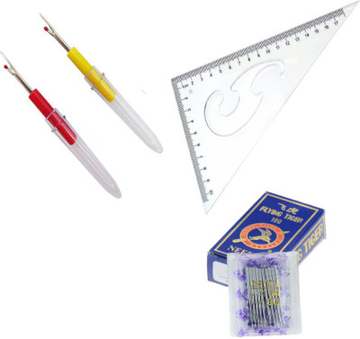 Crafts Haveli 3 Items Combo : 2 Seam Ripper, 1 L Curve & Needle 14no Sewing Kit