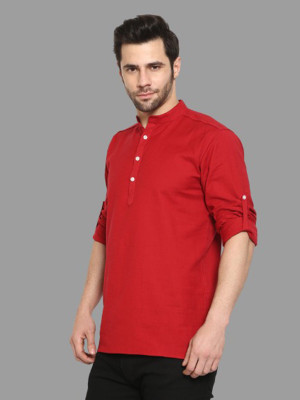 Springberry Men Solid Casual Red Shirt