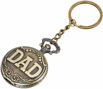 ravariya graphics Vintage Dad Embossed Clock Keychain, Metal Pocket Keyring |Best gift for Men,Dad Key Chain