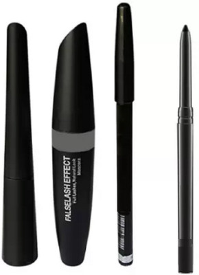 Coverbrown 3 in 1 Black Waterproof, Eyeliner with Mascara,Eye Brow Pencil and Kajal