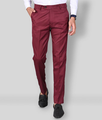 KatyaniFashion Regular Fit Men Maroon Trousers