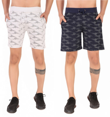 Plus91 Printed Men Multicolor Regular Shorts