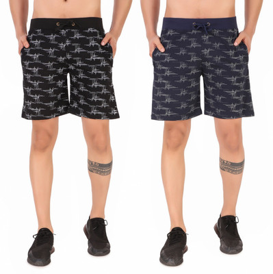 Plus91 Printed Men Multicolor Regular Shorts