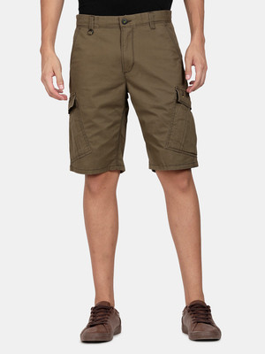 t-base Solid Men Brown Cargo Shorts