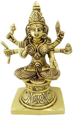 Om Pooja Shop Dhana Lakshmi Mata Brass Statue one of Ashta Lakshmi Decorative Showpiece  -  13 cm(Brass, Gold)