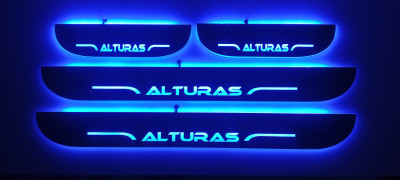 DIAMOND SAJAWAT CAR Door Foot Step Sill Plate For Alturas Blue Light (Set Of 4 Pcs) Door Sill Plate