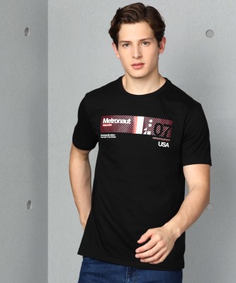 METRONAUT Self Design Men Round Neck Grey T-Shirt - Buy METRONAUT