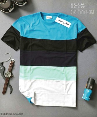 Lauren Adams Colorblock Men Round Neck Multicolor T-Shirt