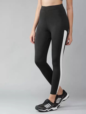 KOOLEST Color Block Women Black Tights