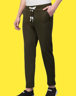 AMFABRICS Solid Men Olive Track Pants