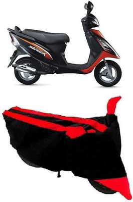 MJD Waterproof Two Wheeler Cover for TVS(Scooty Streak, Black, Red)