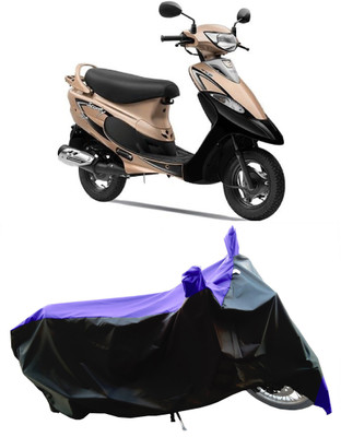 Wegather Two Wheeler Cover for TVS(Pep Plus BS6, Blue, Black)