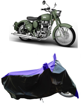 Wegather Two Wheeler Cover for Royal Enfield(Battle Green, Blue)