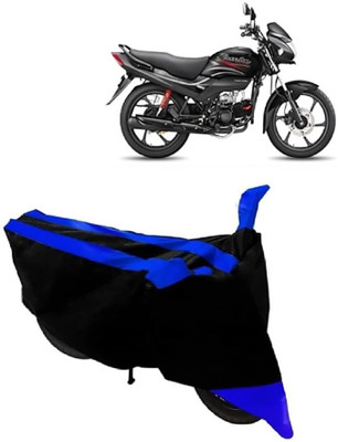 Mdstar Waterproof Two Wheeler Cover for Hero(Passion Pro, Black, Blue)