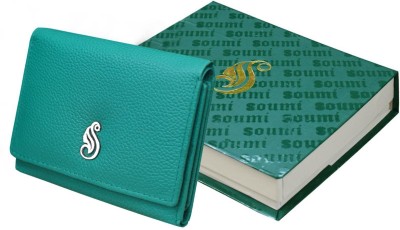 ABYS Women Trendy Green Genuine Leather Wallet(9 Card Slots)