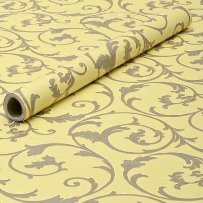iSpace Vinyl Floral & Botanical Beige Wallpaper(L x W: 45 cm x 500 cm)