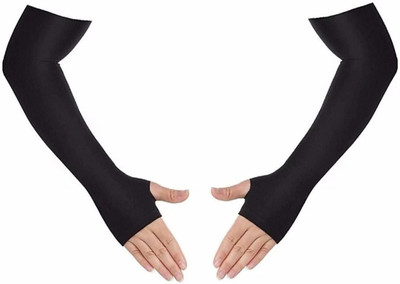 Z-Zippyque.Store Nylon Arm Sleeve For Men & Women(Free, Black)