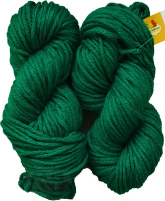 KNIT KING Vardhman Knitting Yarn Thick Chunky Wool, Green 200 gm K_K ART- CAA